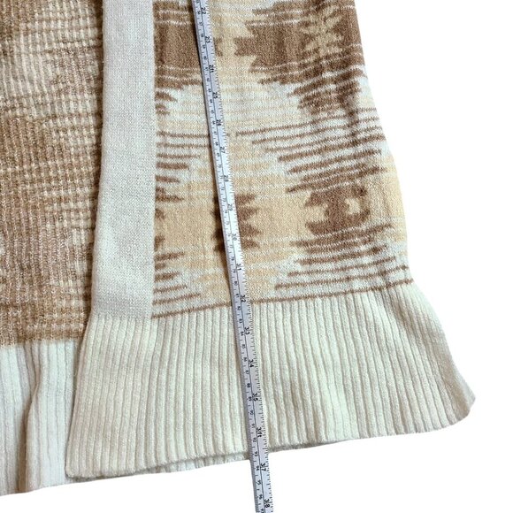 Time And Tru Women’s Cardigan 4-6 Tan Nordic Sweater Aztec Fall Oversized Long - Picture 8 of 9